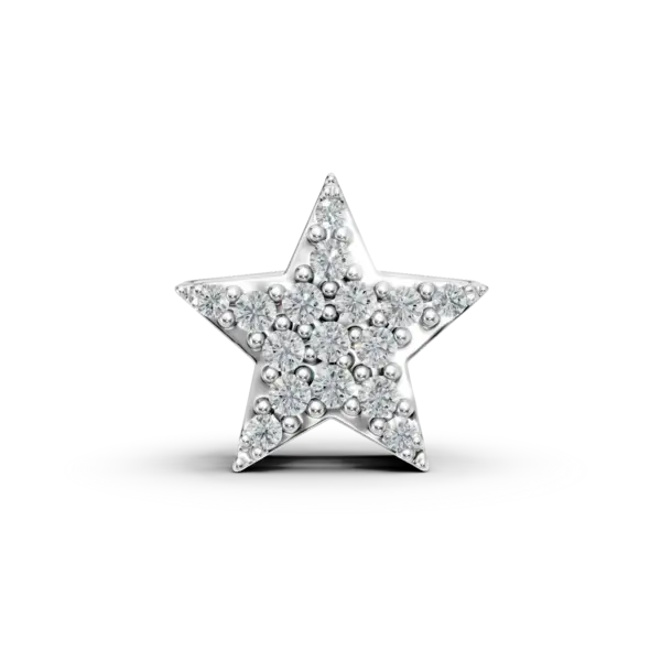 Pandantiv steluta din aur alb cu diamante de 0.07ct