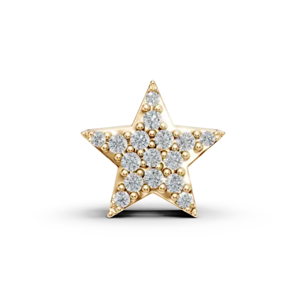 Pandantiv steluta din aur galben cu diamante de 0.07ct