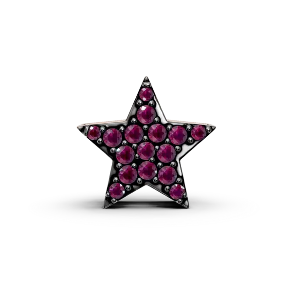 Pandantiv steluta din aur roz cu rubine de 0.1ct