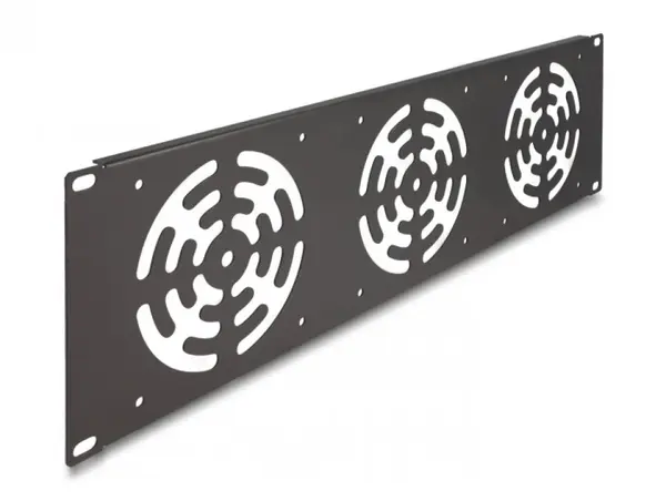 Panel rack 19" 3U pentru 3 ventilatoare 120 mm, Delock 66747