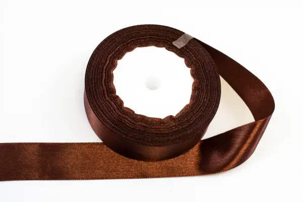 Panglica din satin pentru decorare,maro inchis, 22.5m x 2.5 cm