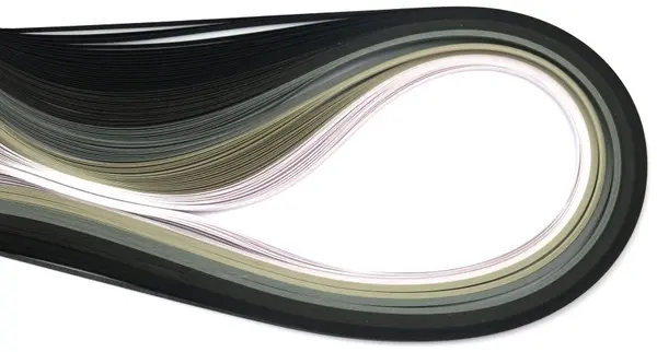 Panglici pentru quilling Em art - 5 mm/39 cm, gri/negru (100 buc.)