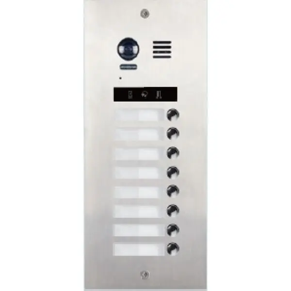 Panou de apel video modular V-TECH DMR21-S8 cu camera wide angle, 8 butoane de apel, comunicare 2 fire fara polaritate, IP55, antivandal