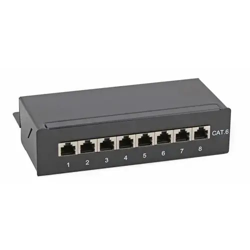 Panou de conexiuni ecranat Digitus, Cat6, clasa E, 8 porturi, 19”