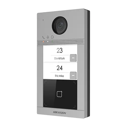 Panou exterior videointerfon TCP/IP pentru 2 familii'Wi-Fi 2.4GHz'control acces integrat - HIKVISION DS-KV8213-WME1