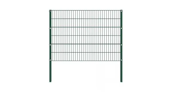 Panou gard cu stalpi, verde, 1,7 x 1,2 m, fier