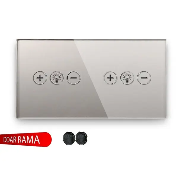 Panou întrerupător dimmer (Variator tensiune) WiFi+dimmer (Variator tensiune) WiFi din sticlă M1