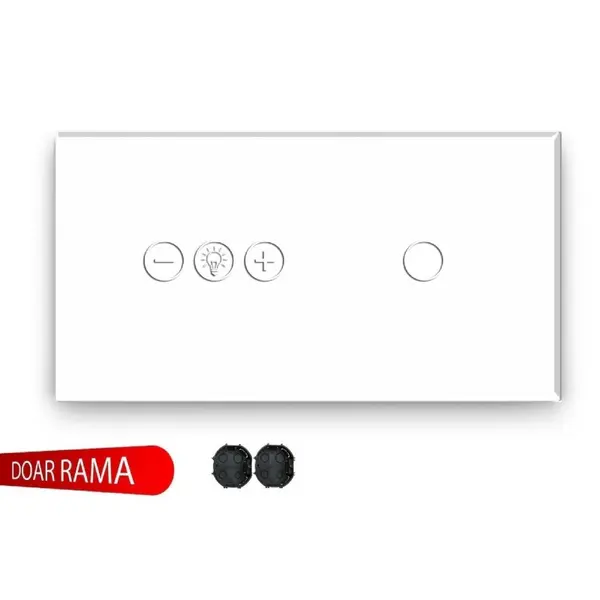 Panou întrerupător dimmer (Variator tensiune) WiFi+simplu din sticlă M1