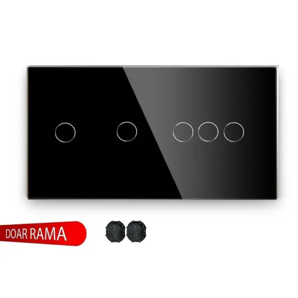 Panou întrerupător dublu+triplu din sticlă M1
