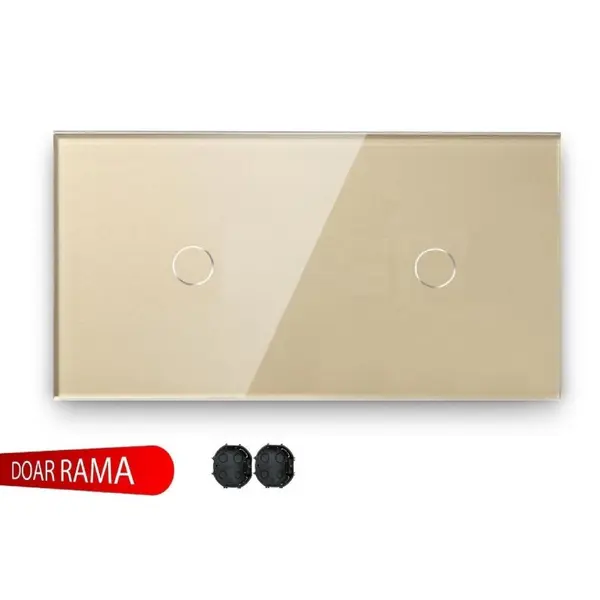 Panou întrerupător simplu+simplu din sticlă M1