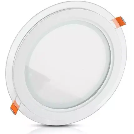 Panou LED rotund incorporabil 18W 4000K alb neutru, sticla V-TAC SKU-6281