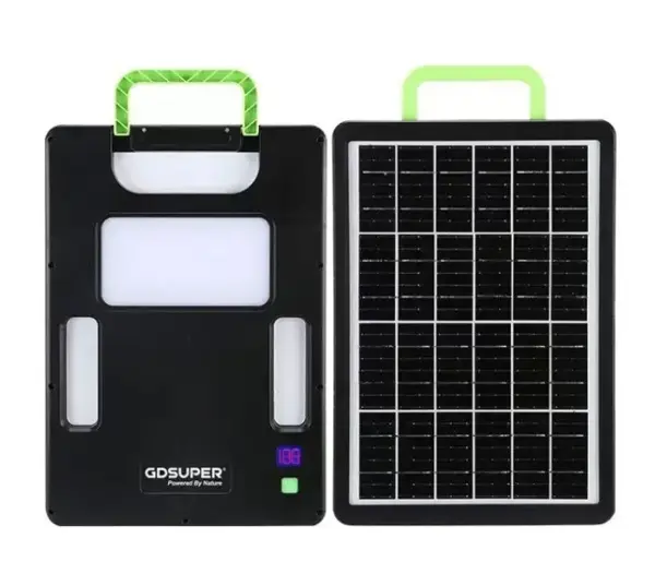 Panou solar fotovoltaic portabil cu lanterna 5000mAh GD980 putere 8W