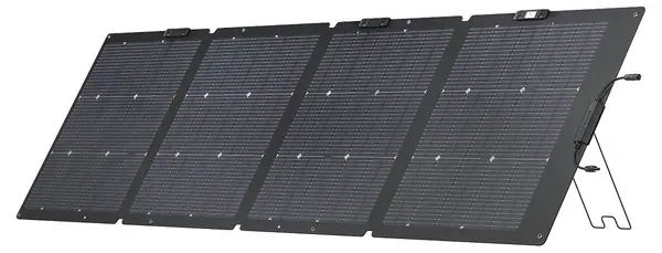 Panou solar portabil EcoFlow - ușor, 220W, dublu față, negru