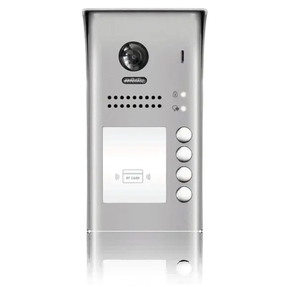 Panou video color de apel exterior DT607-ID-S4, conexiune pe 2 fire, camera WIDE ANGLE 170 , pentru 4 abonati, control acces