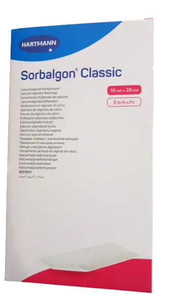 Pansament din alginat de calciu Sorbalgon 10cm x 20cm, 5 bucati, Hartmann