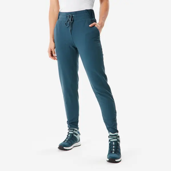 Pantalon Călduros Hidrofob Drumeție NH500 Verde Damă