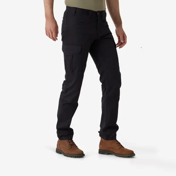 Pantalon cargo rezistent Stepă 500 bumbac 100% Negru