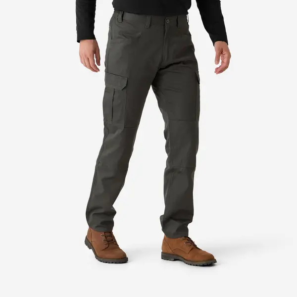 Pantalon cargo rezistent Stepă 500 bumbac 100% Verde