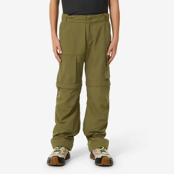 Pantalon de drumeție convertibil, copii, 7-15 ani, MH500 verde