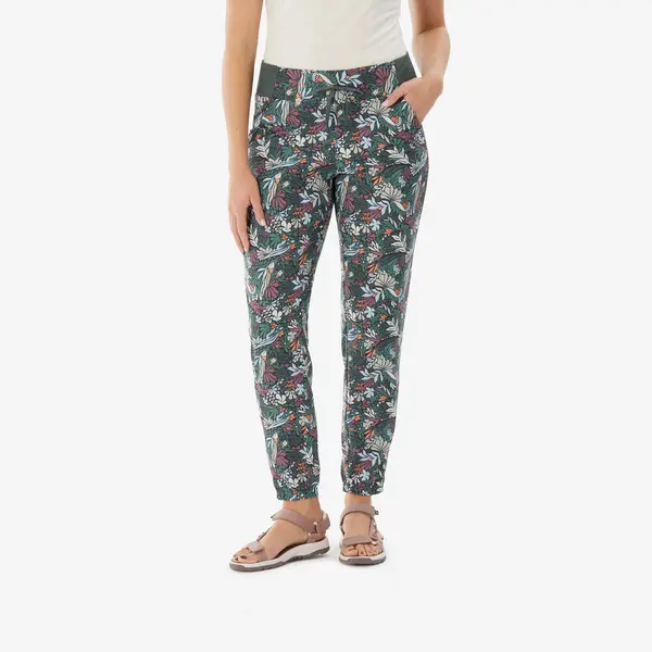 Pantalon de drumeție NH100 verde, damă