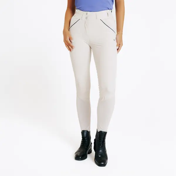 Pantalon echitație ultra lejer Vară Bej Damă