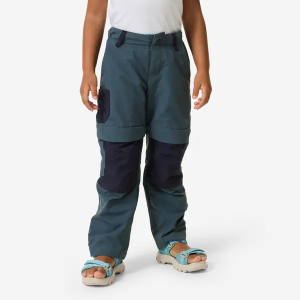 Pantalon Modulabil Drumeție la munte MH500 Gri-Albastru Copii 2-6 ani