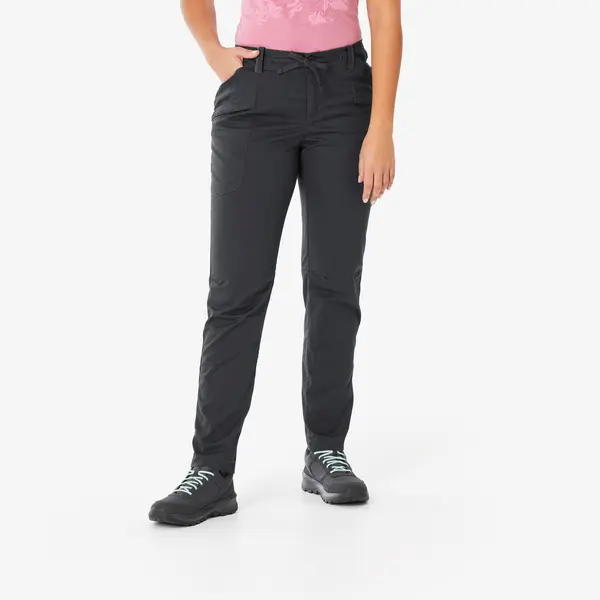 Pantalon Regular Drumeție în Natură NH500 Gri Damă