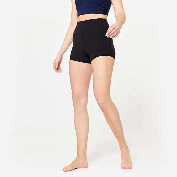 Pantalon scurt cu talie înaltă Dans modern Negru Damă