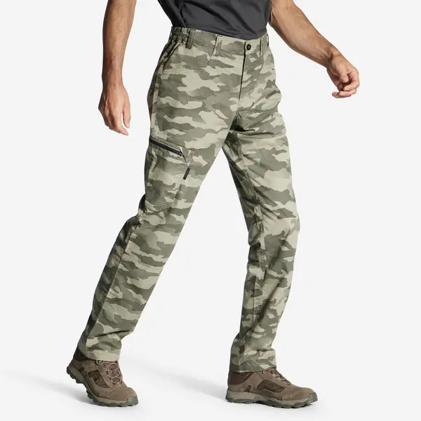 Pantalon Ușor 100 Camo Verde Bărbați