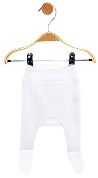 Pantalonași pentru bebeluși -Dres Rainy - Alb , 56 cm, 1-2 luni