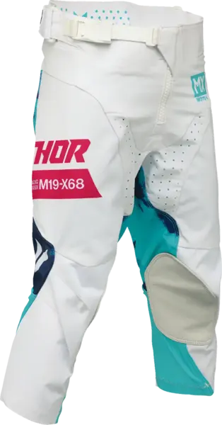 Pantaloni atv cross copii Thor Launchmode Bleach, culoare alb turcoaz, marime 24