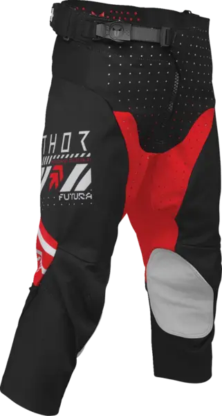 Pantaloni atv cross copii Thor Launchmode Futura, culoare negru rosu, marime 24