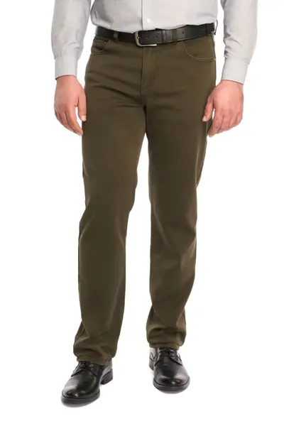 Pantaloni barbatesti clasici croiala dreapta, kaki