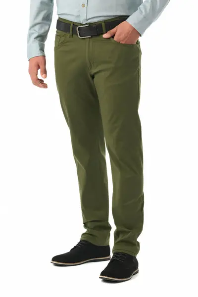 Pantaloni barbatesti subtiri, Forza, kaki (Marime pantalon: W30)