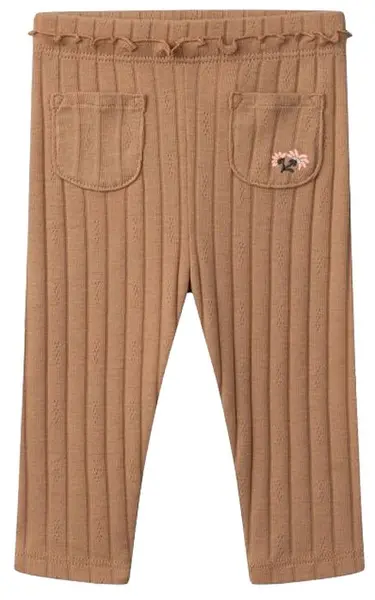 Pantaloni bebe Sergent Major - din rips, maro, pentru fetiță, 24 luni