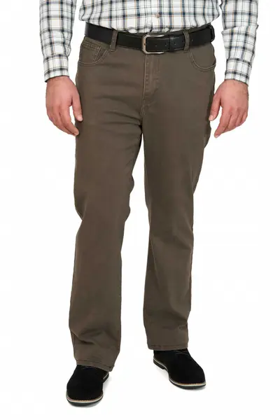Pantaloni casual cu buzunar drept, Realize, maro