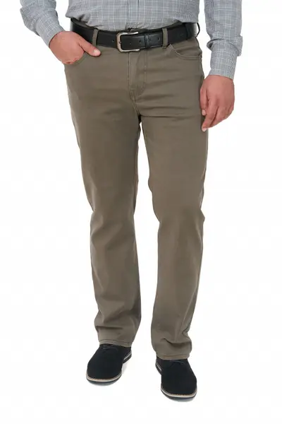 Pantaloni casual cu buzunar drept, Realize, maro cenusiu
