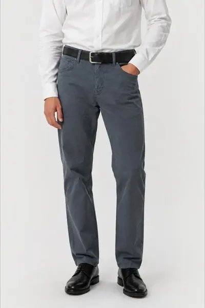 Pantaloni clasici de vara pentru barbati – Vero, Gri Petrol (Marime pantalon: W32)