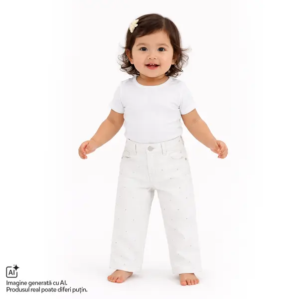 Pantaloni copii Chicco, Alb, 01240-70MC