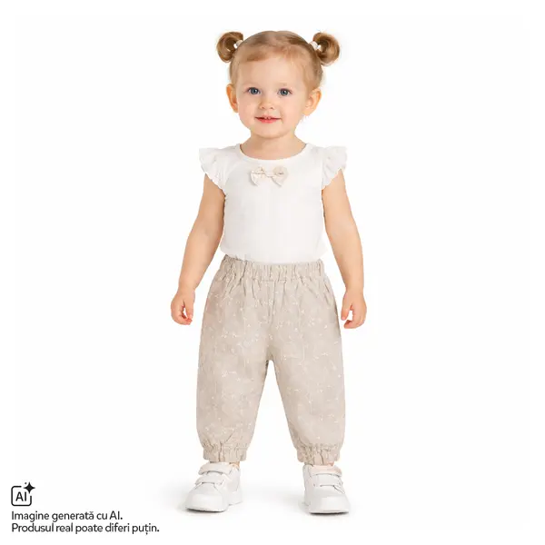 Pantaloni copii Chicco, Bej cu model, 01688-70MFCO