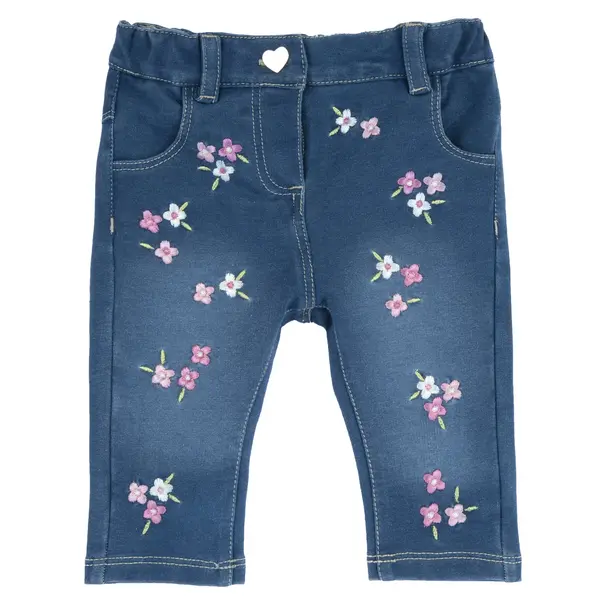 Pantaloni copii Chicco stretch cu broderii, 16866-68MFCO