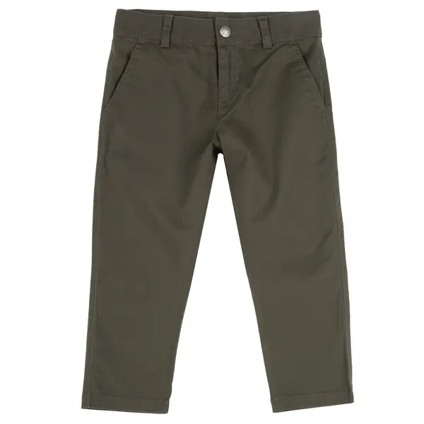 Pantaloni copii Chicco twill, maro kaki, 08643