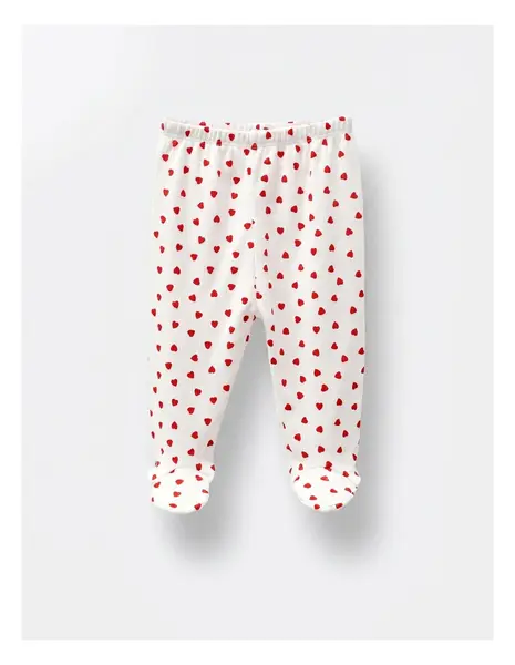 Pantaloni cu botosei Ace Trase, Inimioare, alb-rosu