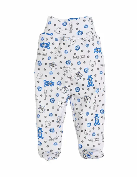 Pantaloni cu botosei Baby Bear alb-albastru