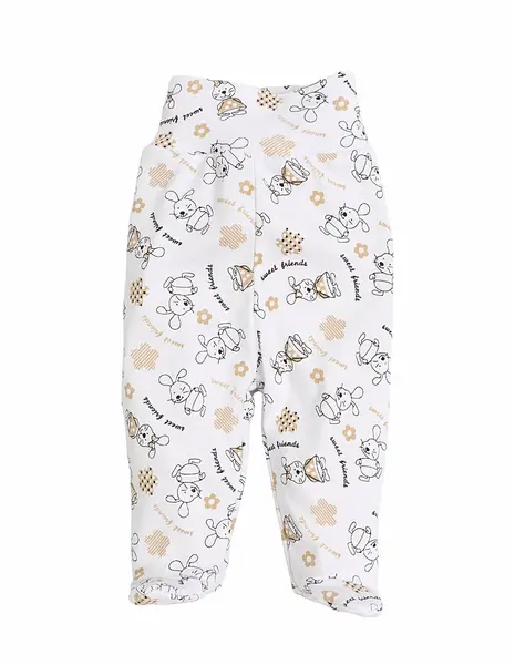 Pantaloni cu botosei Sweet Friends alb-crem