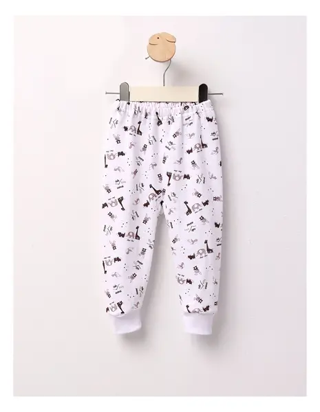 Pantaloni Cute Baby Animal alb-maro