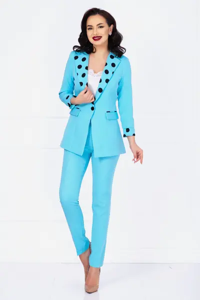 Pantaloni dama baby blue Trendya conici