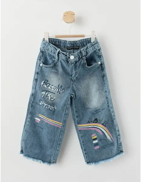 Pantaloni de blug Lilitop Evazat albastru