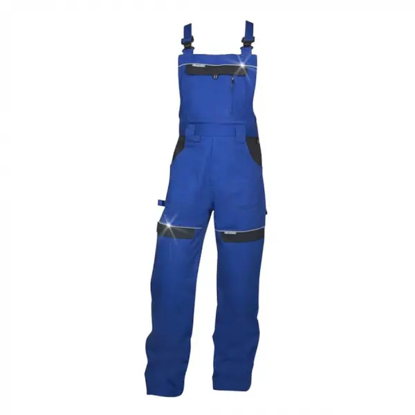 Pantaloni de lucru albastri 100% bumbac cu pieptar, culoarea albastru, Ardon COOL TREND 60, ALBASTRU