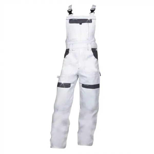 Pantaloni de lucru albi 100% bumbac cu pieptar, Ardon COOL TREND 58, ALB